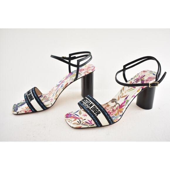 Dior TDJ Fantastica Black Blue Dway Heeled Sandal Ankle Strap Heel Pump 39.5 - Picture 12 of 14